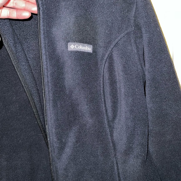 Columbia Black Fleece Zip Up Jacket Size L - Picture 10 of 11